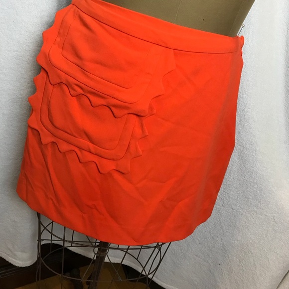 Victoria Beckham XS S L Orange scallop skirt NEW - Picture 2 of 6